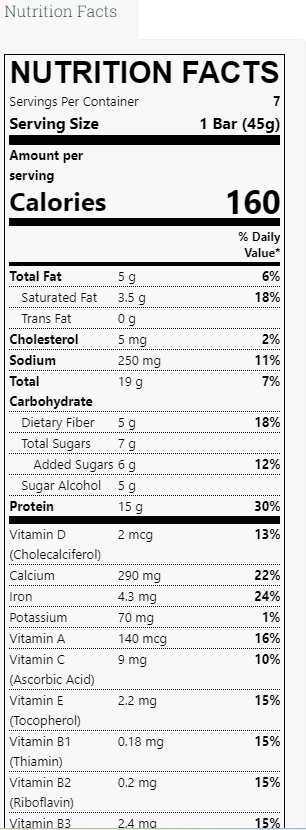 Numetra Shortbread Cookie Bar *R